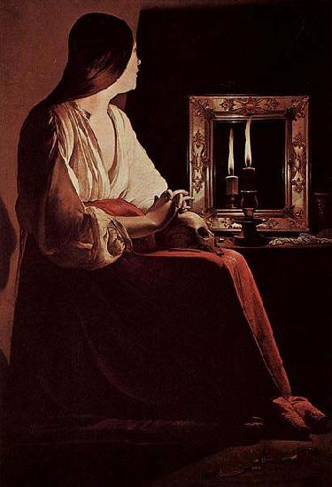 Georges de La Tour The Penitent Magdalene, Metropolitan oil painting picture